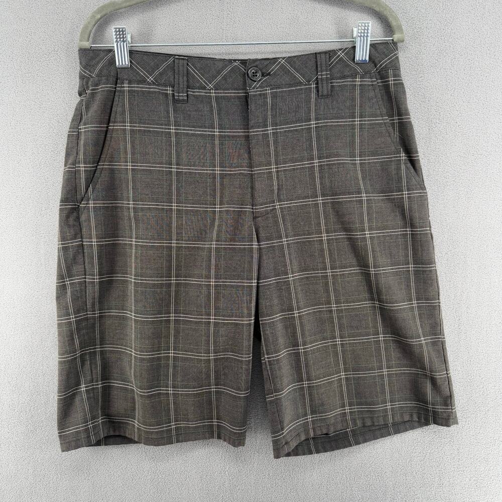 Travis Matthew Plaid Shorts Mens 30 Golf Bermuda Preppy Grey Casual